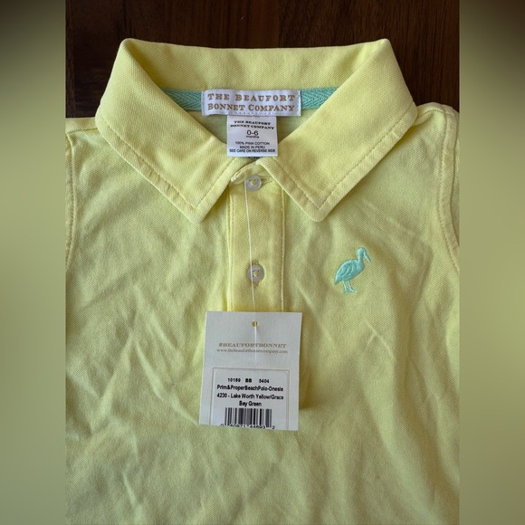 NWOT TBBC The Beaufort Bonnet Company Prim & Proper Beach Polo & Onesie 0-6 m - Picture 2 of 3